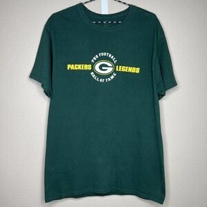 Hanes Green Green Bay Packers Hall Of Fame Short Sleeve Crew Neck T-Shirt Sz L